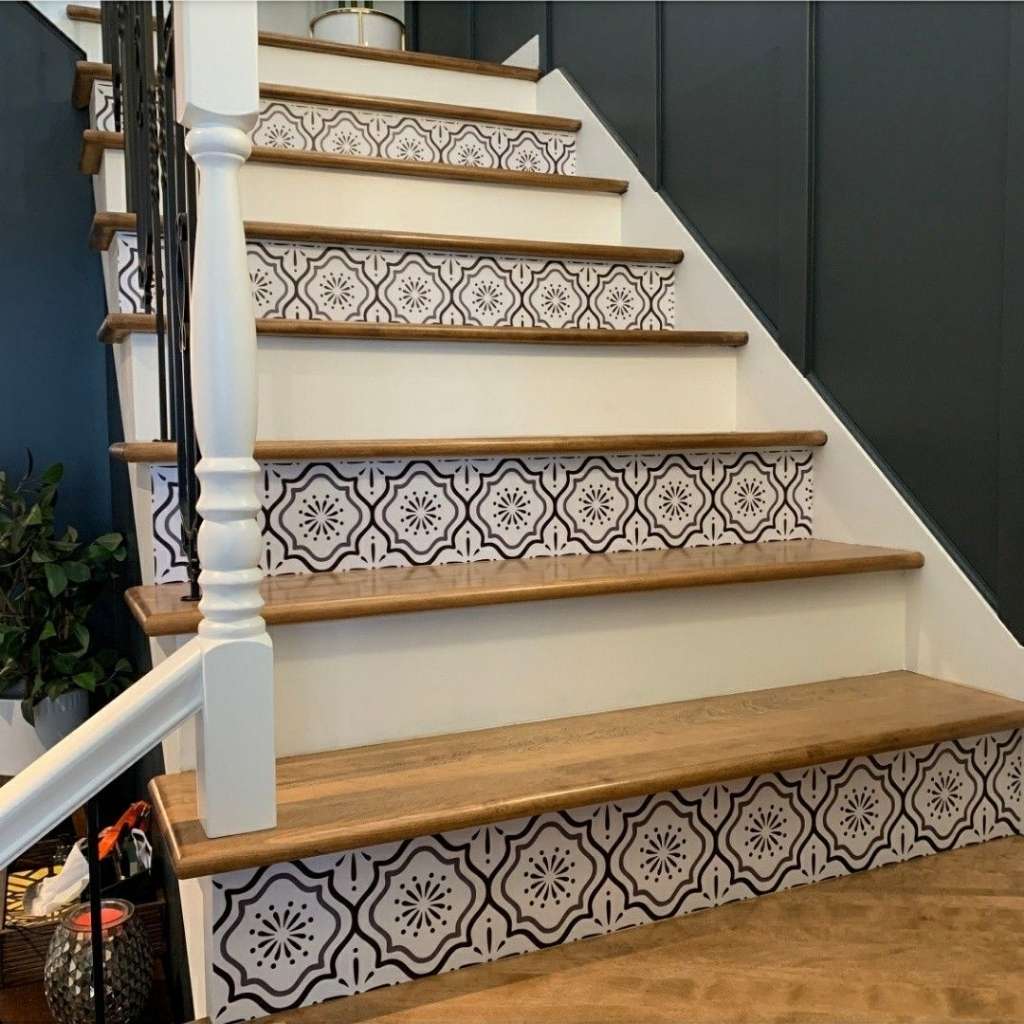 Stair riser covering ideas Stair riser covering ideas