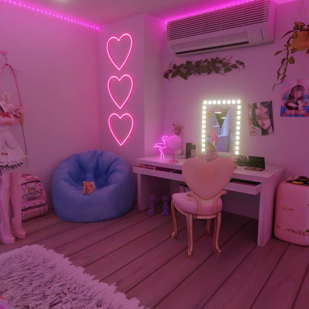 Teenage room bedroom aesthetic bedroom led strip lights