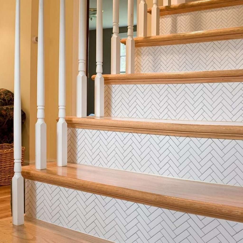 Tile stair riser ideas Tile stair riser ideas