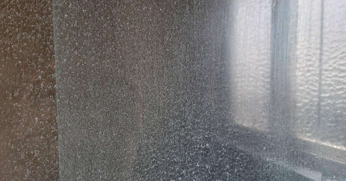 Image showing a stained/dirty shower screen