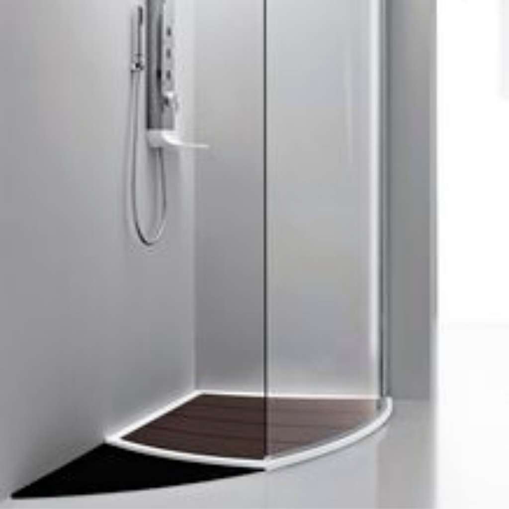 Image showing curved shower screen Image showing curved shower screen