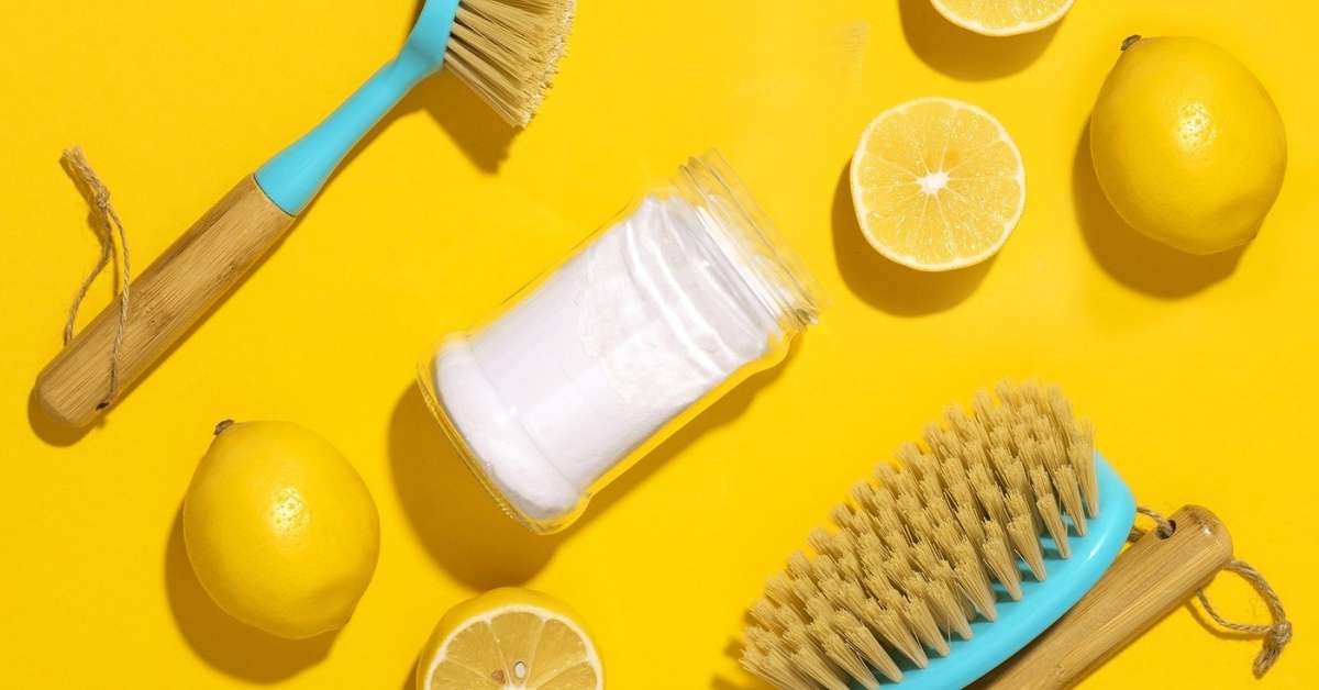 Image showing lemon for cleaning shower screen Image showing lemon for cleaning shower screen