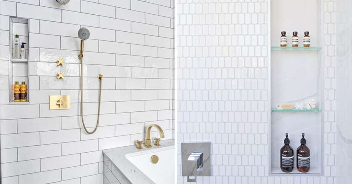 White Subway Tile Shower Niche Ideas White Subway Tile Shower Niche Ideas