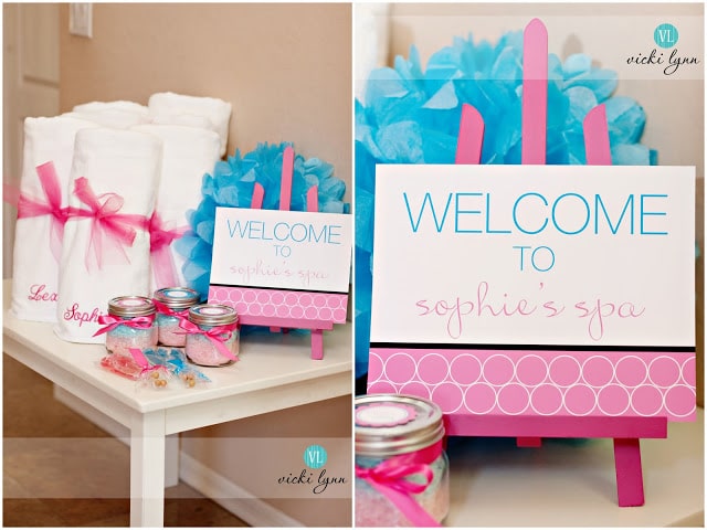 Cute sophie’s spa birthday idea for girls