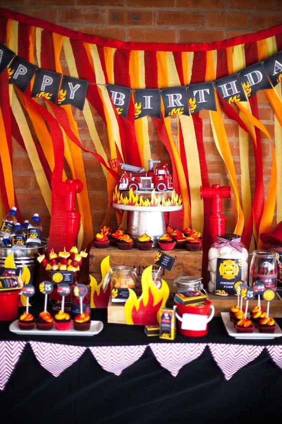 https://www.pinterest.ph/pin/19773685855320643/ Firefighter birthday party ideas