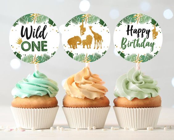 wild one cupcake toppers