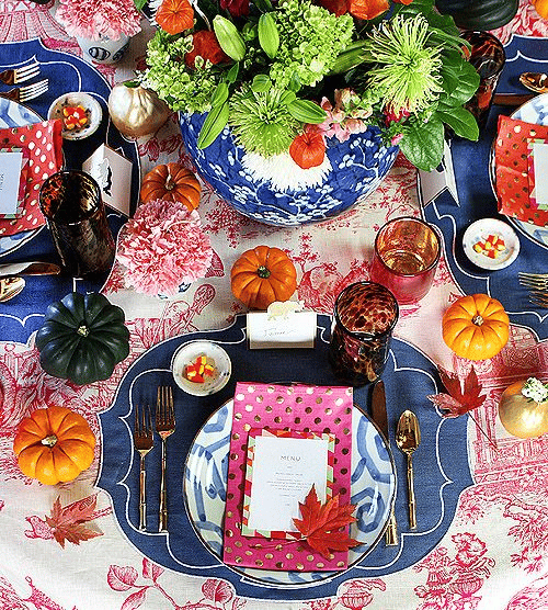 colorful thanksgiving table