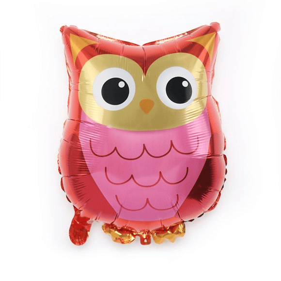 Owl-themed birthday party mylar balloons