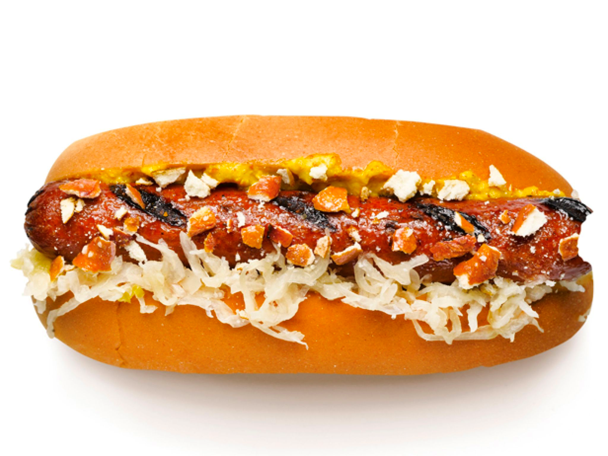 Hotdog sandwich with toppings