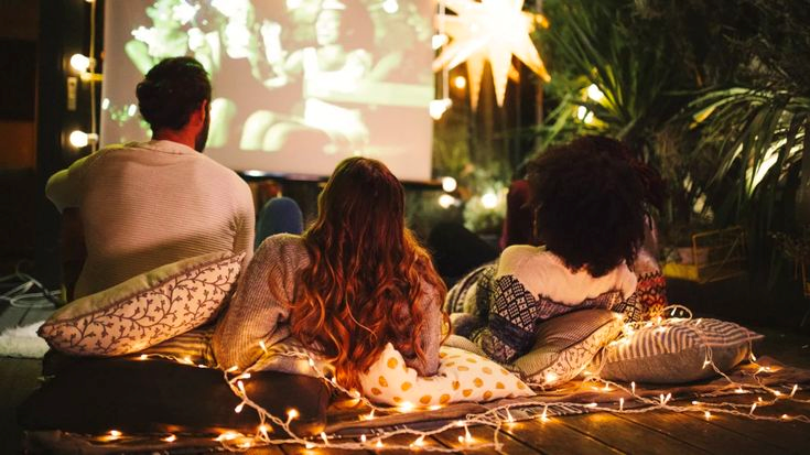 A backyard movie night for outdoor entertainment with friends