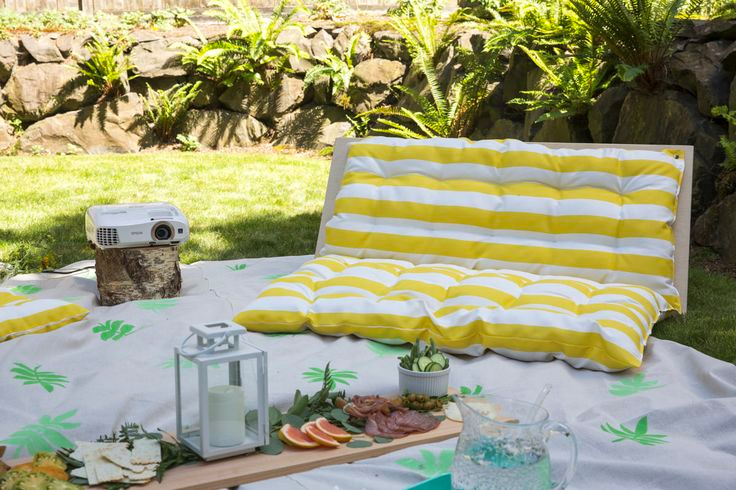 A backyard movie night and an idea for seating