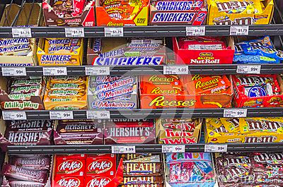 An image of a wide variety of candy