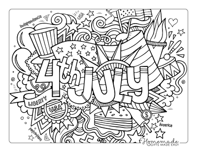 A Fourth of July coloring pages for adults