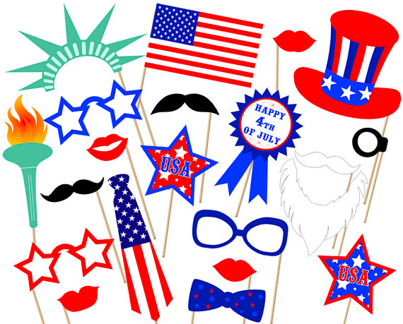 A Fourth of July-inspired photo booth props A Fourth of July-inspired photo booth props