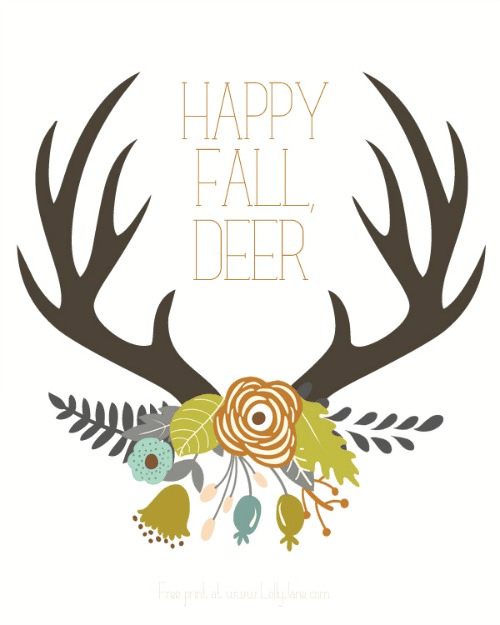 A deer-inspired printable with floral elements
