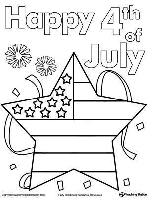 A printable image of a Fourth of July Coloring page A printable image of a Fourth of July Coloring page