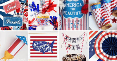 A selection of printable decorations for the 4th of July