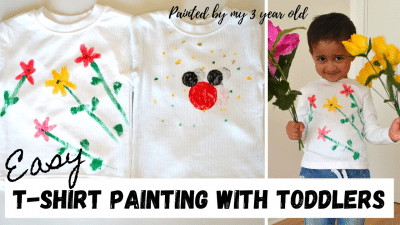 A video thumbnail of a kid showing off his painted baby shirt