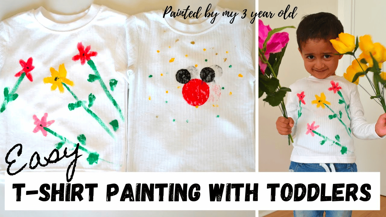 A video thumbnail of a kid showing off his painted baby shirt A video thumbnail of a kid showing off his painted baby shirt