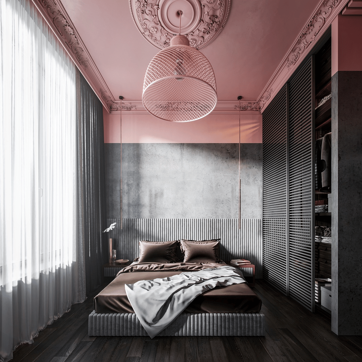 Blush and black colors can create stunning ambiance