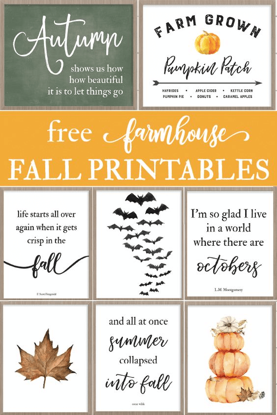 Check these collection of wonderful fall printables