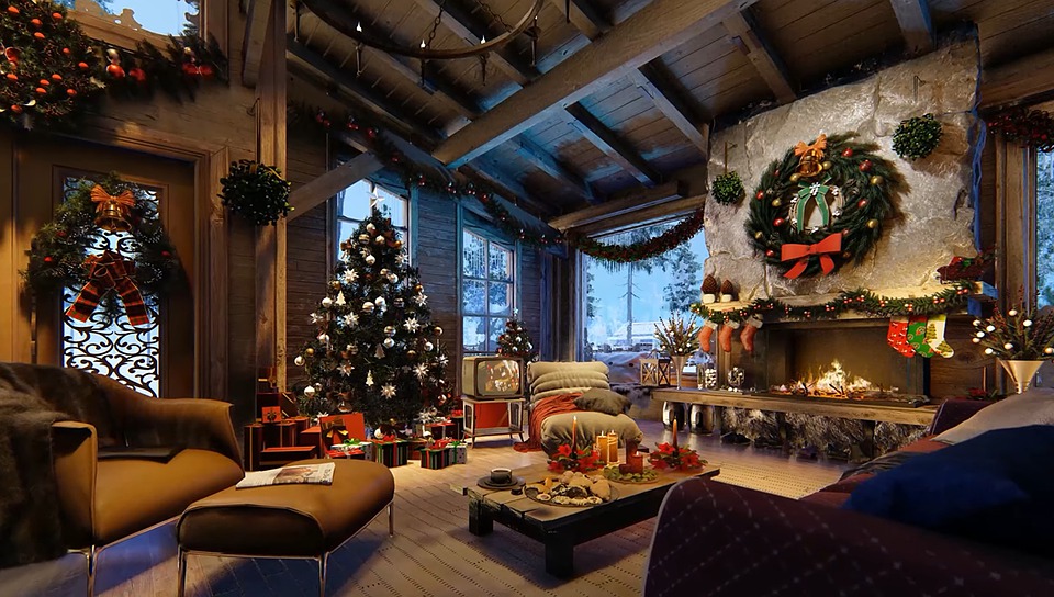Elegant christmas fireplace decorations set up Elegant christmas fireplace decorations set up