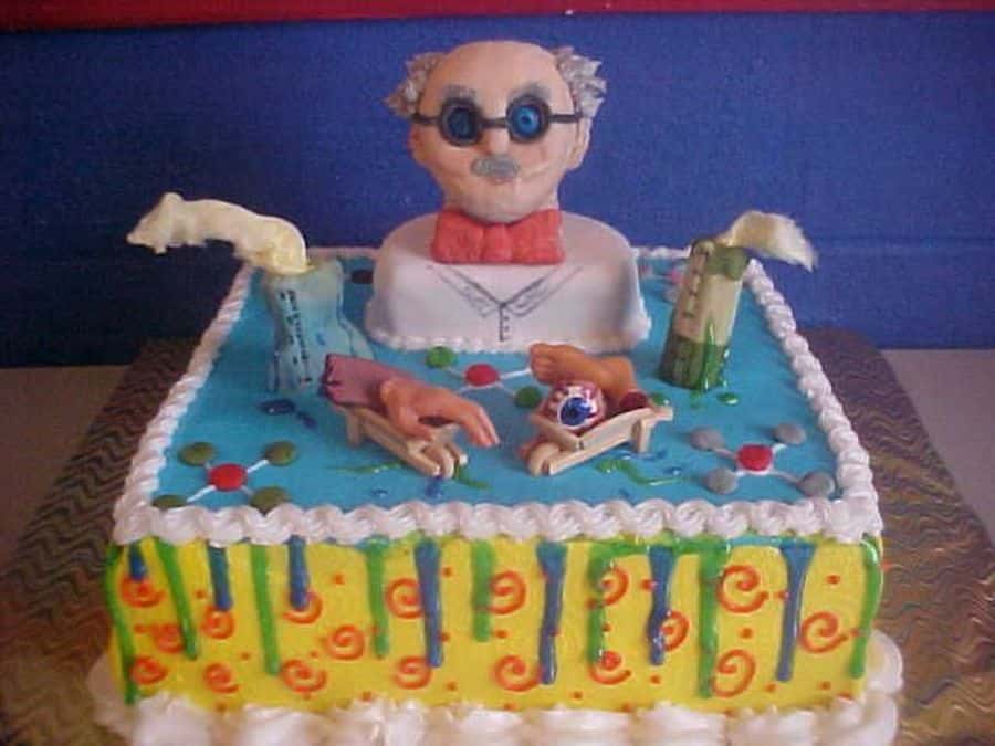 Mad Scientist cake topper party decoration idea