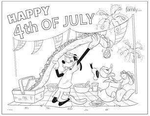 Mickey mouse 4th of July Coloring pages
