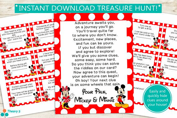 Minnie-mouse-themed birthday party scavenger hunt Minnie-mouse-themed birthday party scavenger hunt