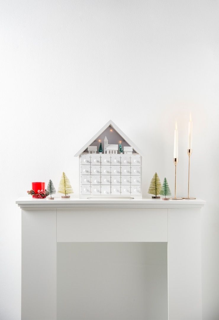 Modern christmas mantel ideas in white