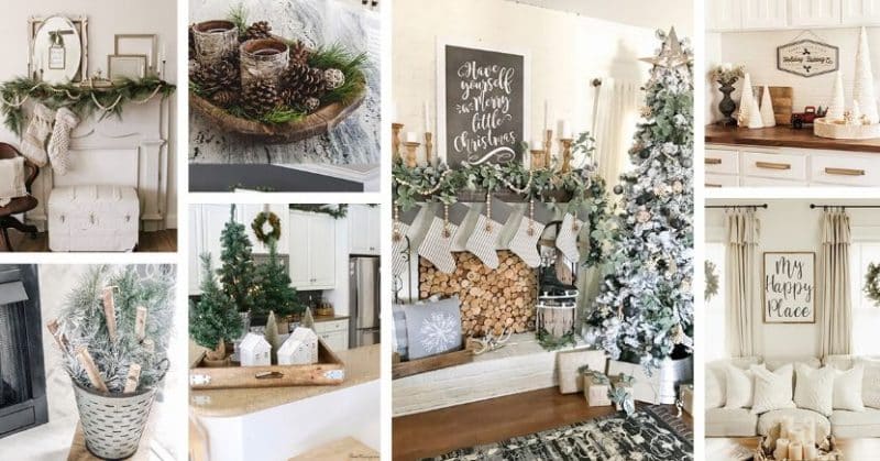 Neutral farmhouse Christmas decor ideas