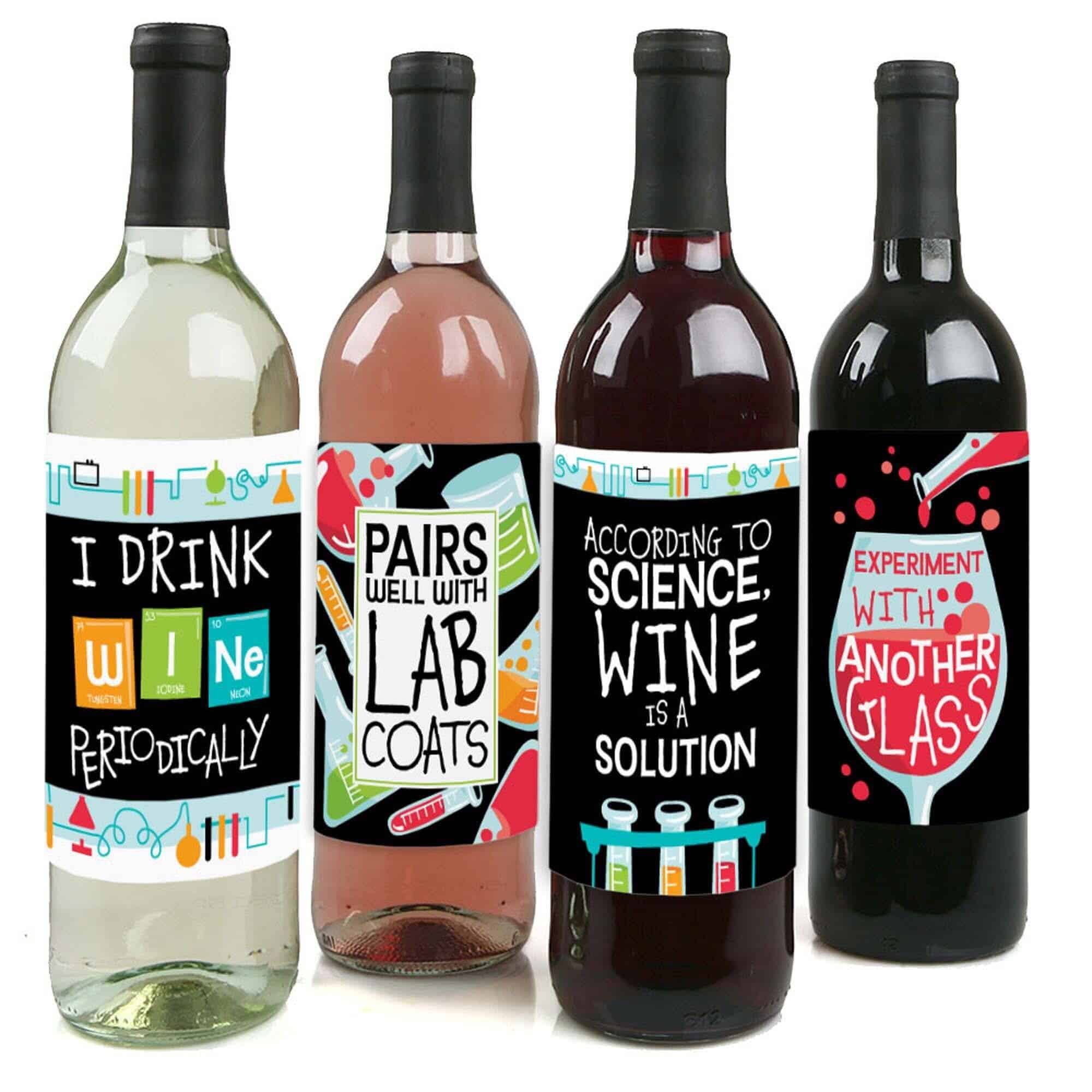 Set of Scientist Lab Wine Bottle Gifts