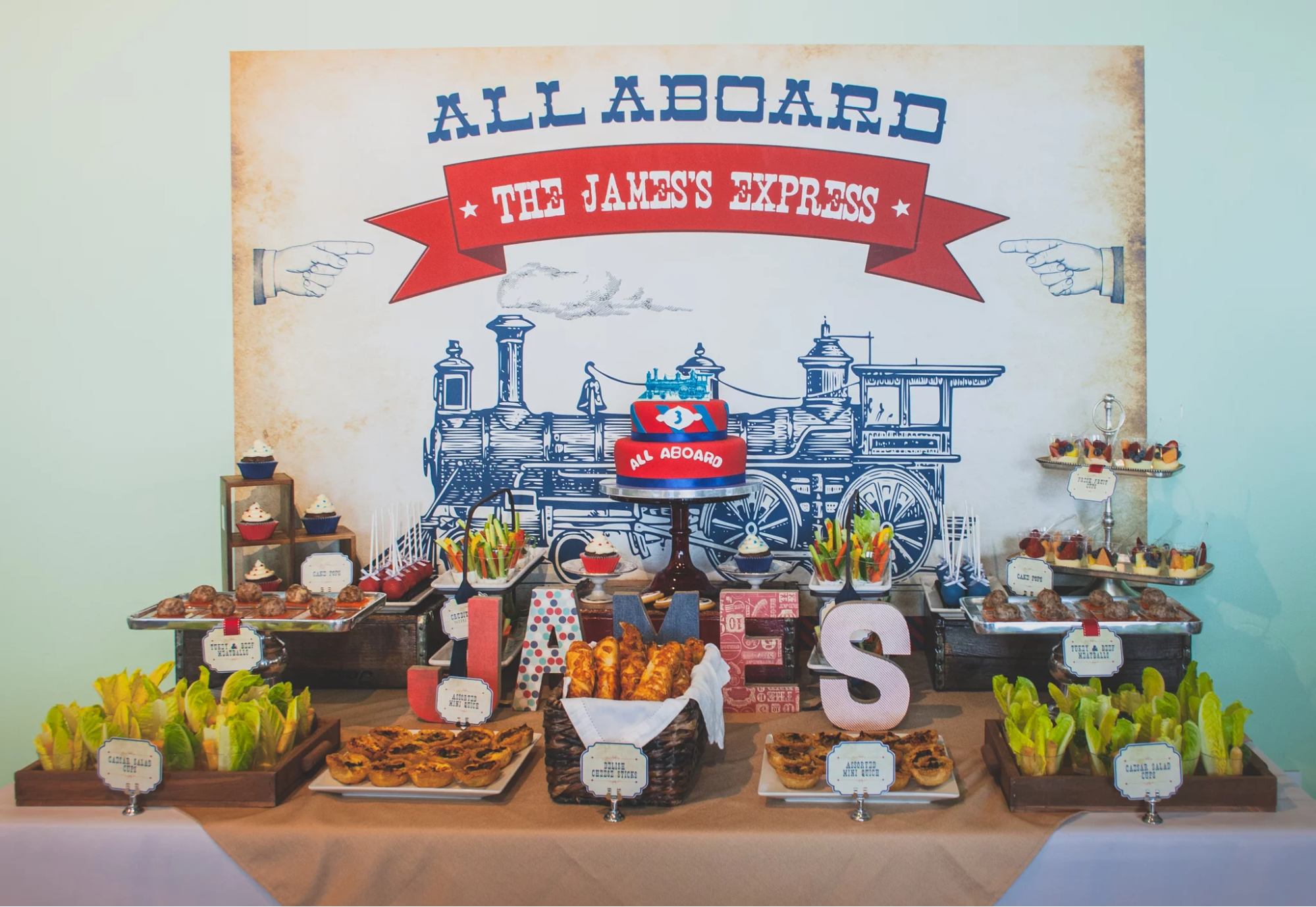 A vintage train-themed birthday party idea for a 3-year old A vintage train-themed birthday party idea for a 3-year old