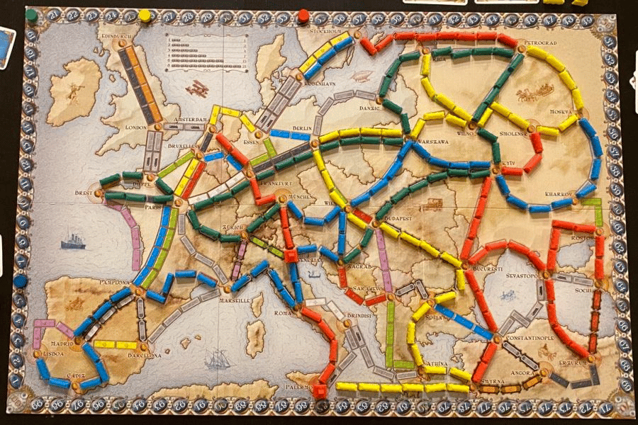 Vintage train-themed board game called Ticket to Ride