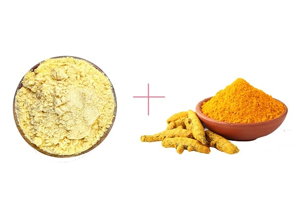 Besan and turmeric powder for DIY face pack Besan and turmeric powder for DIY face pack