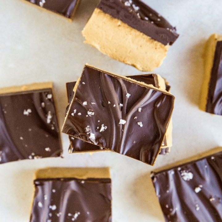 A batch of AIP-diet-friendly chocolate peanut butter bars