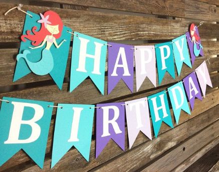 mermaid birthday banner mermaid birthday banner