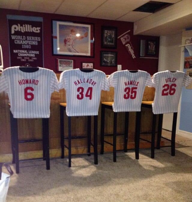 Baseball lover’s small man cave Baseball lover’s small man cave