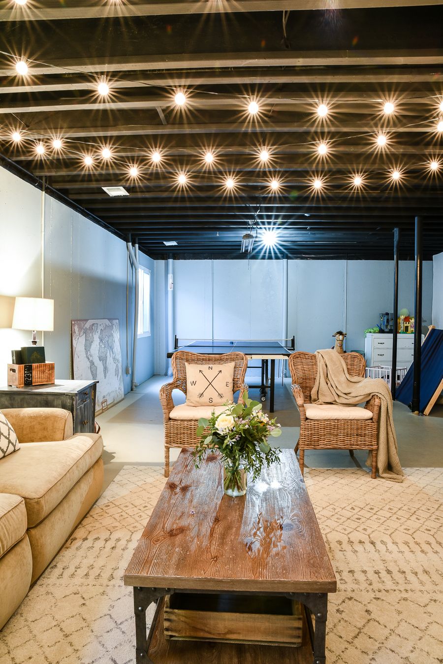 Low-budget garage man cave design