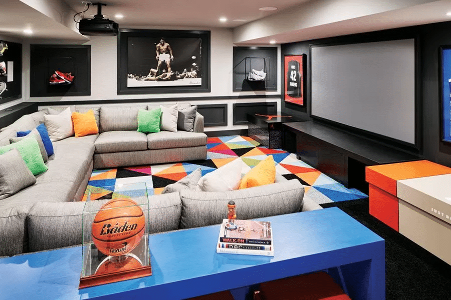 Modern basement man cave ideas