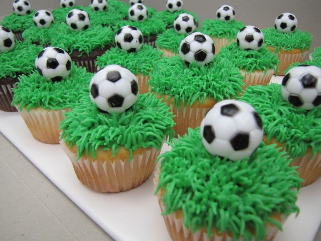 Soccer ball cupcake Soccer ball cupcake