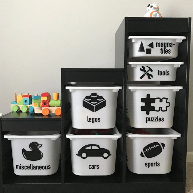Storage bins that look like artwork