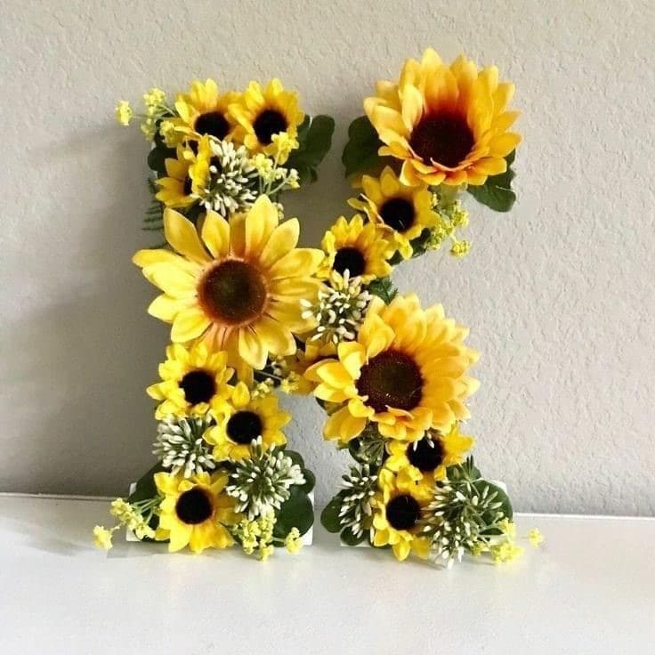 Sunflower letters for a baby shower in giant-size